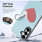 Samsung Galaxy S26 Dux Ducis Luvy cover med fingerring/håndrem - himmelblå / hjerte