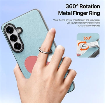 Samsung Galaxy S26 Dux Ducis Luvy cover med fingerring/håndrem - himmelblå / hjerte