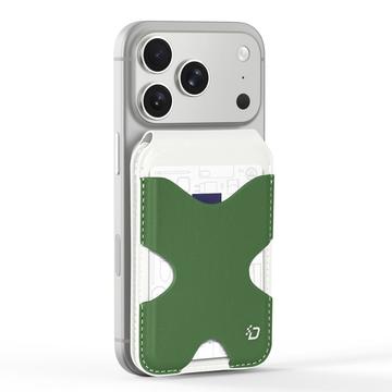 Dux Ducis Papo RFID-blokerende magnetisk kortholder og stativ - MagSafe-kompatibel - hvid / grøn