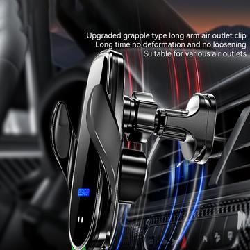 ESSAGER 15W Smart Car Wireless Charger Vehicle Phone Mount Charger Air Vent Phone Holder med omgivende lys