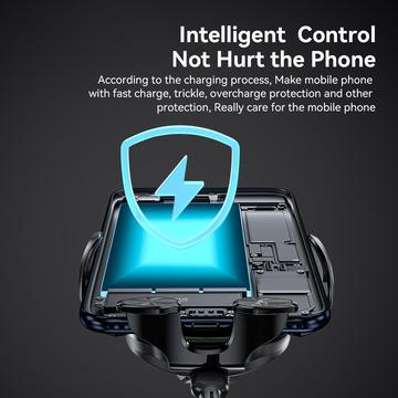 ESSAGER 15W Smart Car Wireless Charger Vehicle Phone Mount Charger Air Vent Phone Holder med omgivende lys