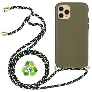 Saii Eco Line iPhone 11 Pro Biologisk Nedbrydeligt Cover med Strap - Grøn
