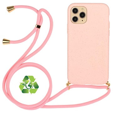 Saii Eco Line iPhone 11 Pro Biologisk Nedbrydeligt Cover med Strap - Pink