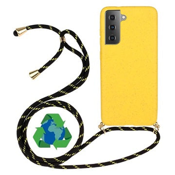 Saii Eco Line Samsung Galaxy S21 5G Cover med Strap - Gul