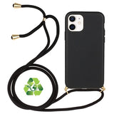 Saii Eco Line iPhone 12 Mini Biologisk Nedbrydeligt Cover med Strap - Sort