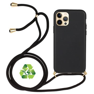Saii Eco Line iPhone 12 Pro Max Cover med Strap - Sort