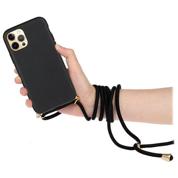 Saii Eco Line iPhone 12 Pro Max Cover med Strap - Sort