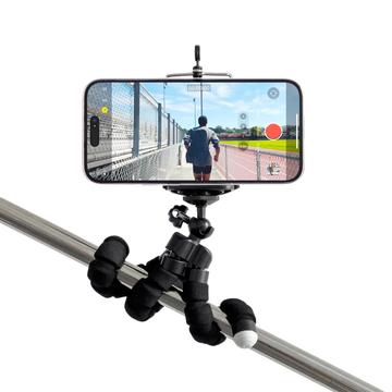 Elastisk stativ til telefon og selfie-kamera - sort