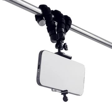 Elastisk stativ til telefon og selfie-kamera - sort