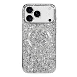 iPhone 17 Pro Galvaniseret glitter cover - MagSafe-kompatibel - Sølv