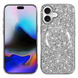 iPhone 17 Galvaniseret glitter cover - MagSafe-kompatibel - Sølv