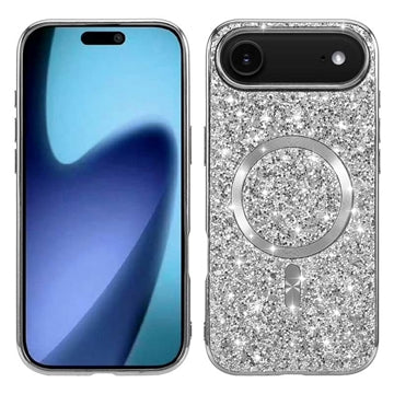 iPhone Air Galvaniseret glitter cover - MagSafe-kompatibel - Sølv