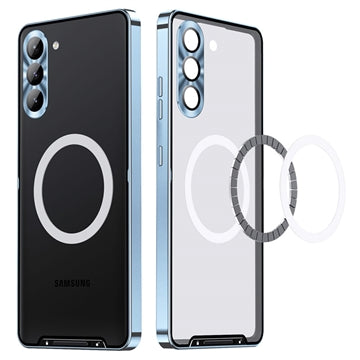 Galvaniseret Magnetisk Samsung Galaxy S23 5G Hybrid Cover - Blå