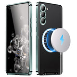 Galvaniseret Magnetisk Samsung Galaxy S23 5G Hybrid Cover - Grøn