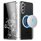 Galvaniseret Magnetisk Samsung Galaxy S23 5G Hybrid Cover - Sølv