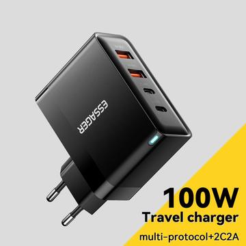 Essager ES-CD37 100W hurtigoplader - EU stik - Sort