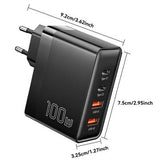 Essager ES-CD37 100W hurtigoplader - EU stik - Sort