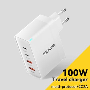 Essager ES-CD37 100W hurtigoplader - EU Stik - Hvid
