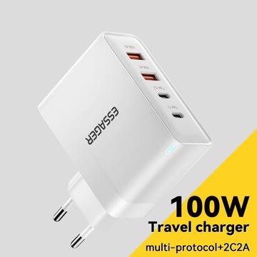 Essager ES-CD37 100W hurtigoplader - EU Stik - Hvid
