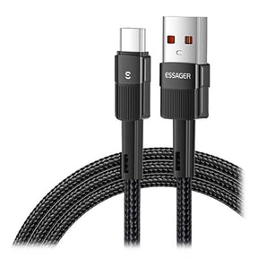Essager Quick Charge 3.0 USB-C Kabel - 66W - 3m - Sort