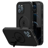 Extreme IP68 iPhone 12 Pro Magnetisk Vandtæt Taske - Sort