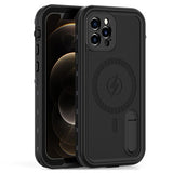 Extreme IP68 iPhone 12 Pro Magnetisk Vandtæt Taske - Sort