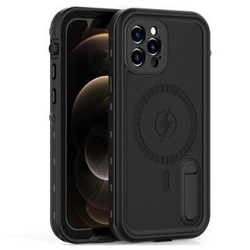Extreme IP68 iPhone 12 Pro Magnetisk Vandtæt Taske - Sort