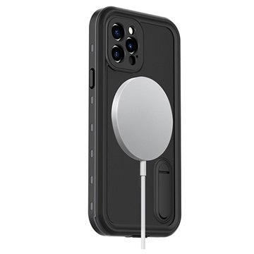 Extreme IP68 iPhone 12 Pro Magnetisk Vandtæt Taske - Sort