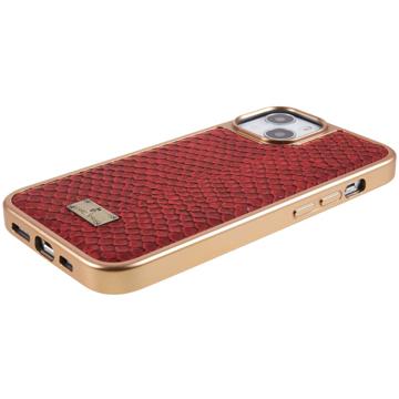 Fierre Shann Galvaniseret iPhone 14 Plus Belagt Cover - Slangeskind - Rød