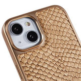 Fierre Shann Galvaniseret iPhone 14 Plus Belagt Cover - Slangeskind - Lysebrun