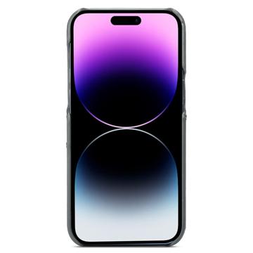 Fierre Shann iPhone 14 Pro Dækket Cover med Kortholder - Grå