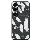 Samsung Galaxy S25 FE TPU-cover med fjermønster - Sort