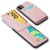 iPhone 11 Fierre Shann Dækket Hybrid Cover med Kortholder og Stand - Pink