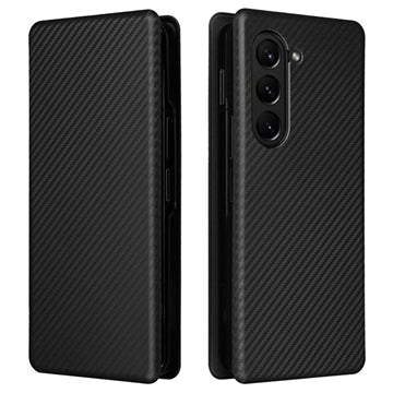 Samsung Galaxy Z Fold5 Flip Cover - Karbonfiber - Sort