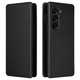 Samsung Galaxy Z Fold5 Flip Cover - Karbonfiber - Sort