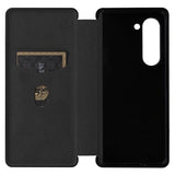 Samsung Galaxy Z Fold5 Flip Cover - Karbonfiber - Sort