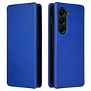 Samsung Galaxy Z Fold5 Flip Cover - Karbonfiber - Blå