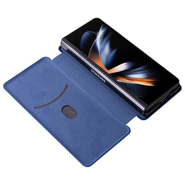 Samsung Galaxy Z Fold5 Flip Cover - Karbonfiber - Blå