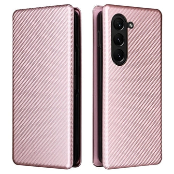 Samsung Galaxy Z Fold5 Flip Cover - Karbonfiber - Rødguld