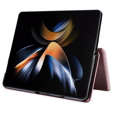Samsung Galaxy Z Fold5 Flip Cover - Karbonfiber - Rødguld