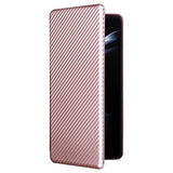 Samsung Galaxy Z Fold5 Flip Cover - Karbonfiber - Rødguld