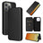 iPhone 15 Pro Flip Cover - Karbonfiber - Sort