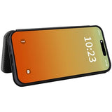 iPhone 15 Pro Flip Cover - Karbonfiber - Sort