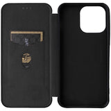 iPhone 15 Pro Flip Cover - Karbonfiber - Sort