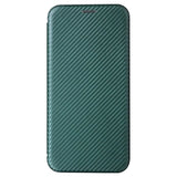 iPhone 15 Pro Flip Cover - Karbonfiber - Grøn