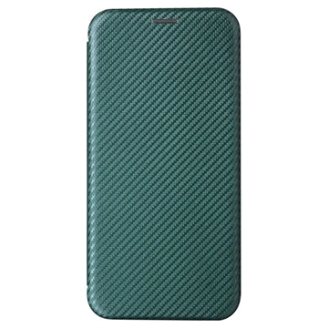 iPhone 15 Pro Flip Cover - Karbonfiber - Grøn