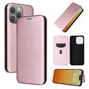 iPhone 15 Pro Flip Cover - Karbonfiber - Rødguld