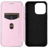 iPhone 15 Pro Flip Cover - Karbonfiber - Rødguld