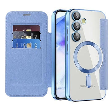 Samsung Galaxy A55 Flip cover med kortholder - MagSafe-kompatibel - Blå