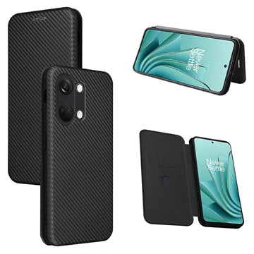 OnePlus Ace 2V/Nord 3 Flip Cover - Karbonfiber - Sort